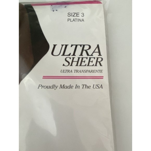Vintage On the Go Pantyhose Womens Size 3 Platina Ultra Sheer Ultra Transparente - Picture 5 of 16